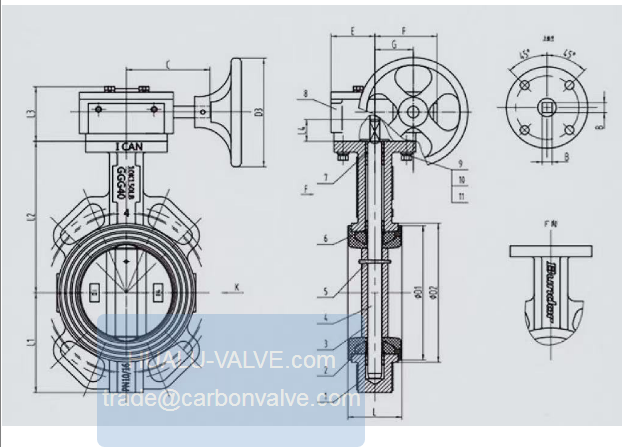 D371X 16Q Wafer Turbine Butterfly Valve 2
